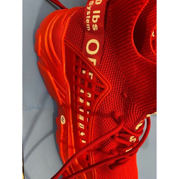 FUSHITON Trainers Men's High Top Shoes, Size 10, Red Workout NWT - Picture 3 of 8